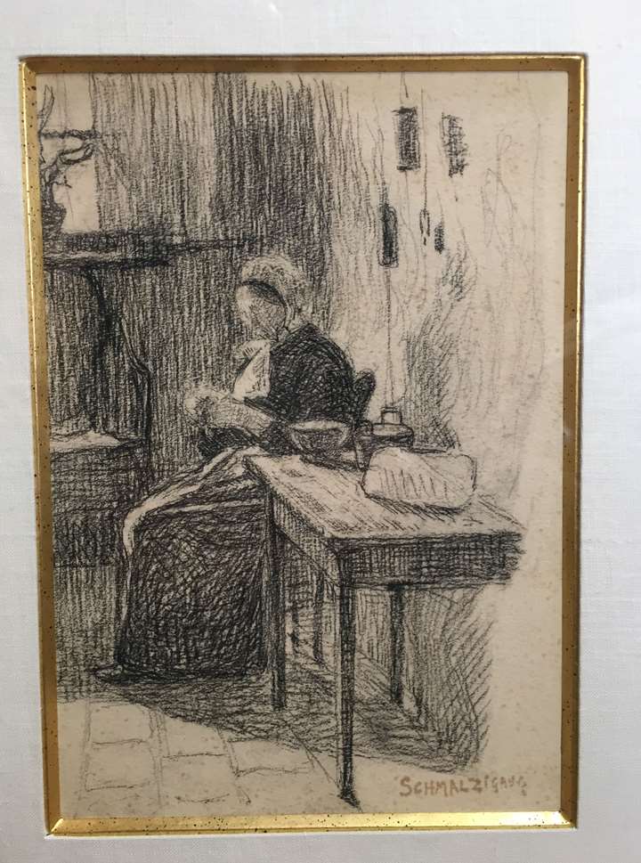 Interior with female, Bruges